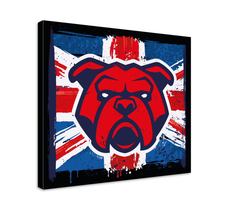 Bulldog British flag dog wall art - TenStickers