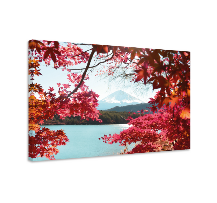 Flowers canvas mount fuji framed - TenStickers
