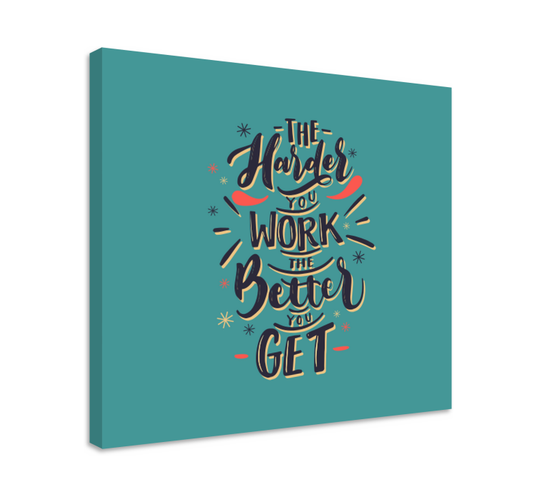 Quote hard work motivational canvas - TenStickers