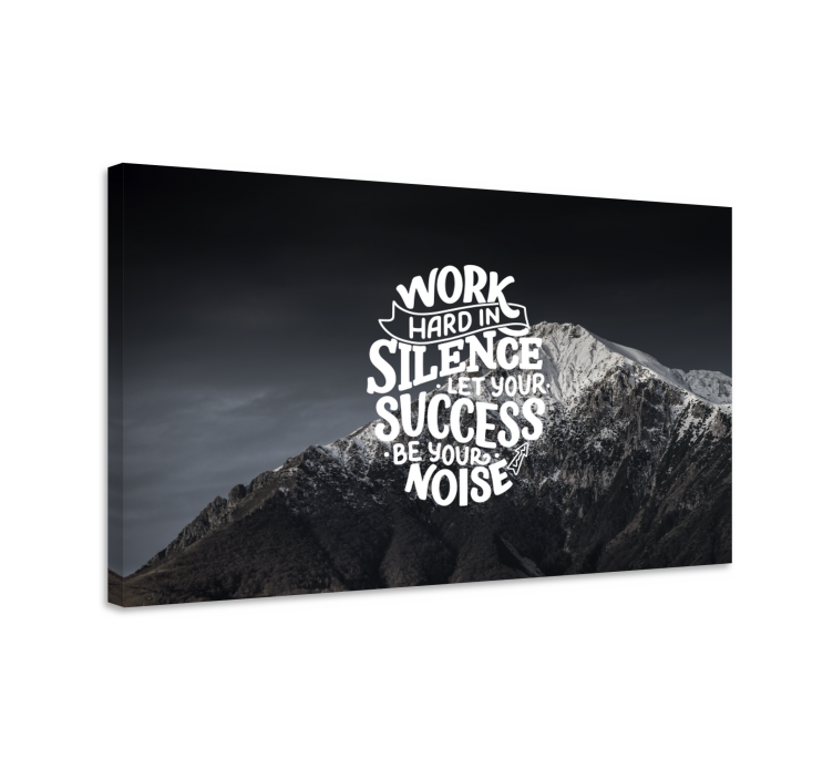 Quote Silence Success motivational canvas - TenStickers