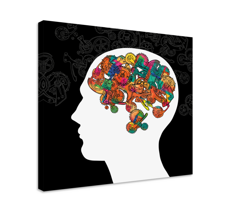 Brain cogs abstract canvas wall art - TenStickers