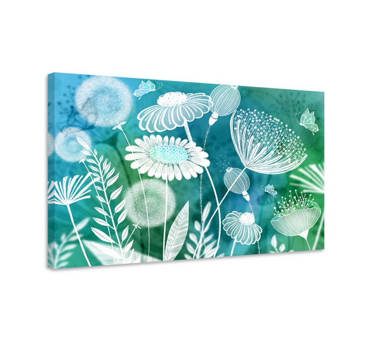 Flowers canvas floral blooming artwork - TenStickers