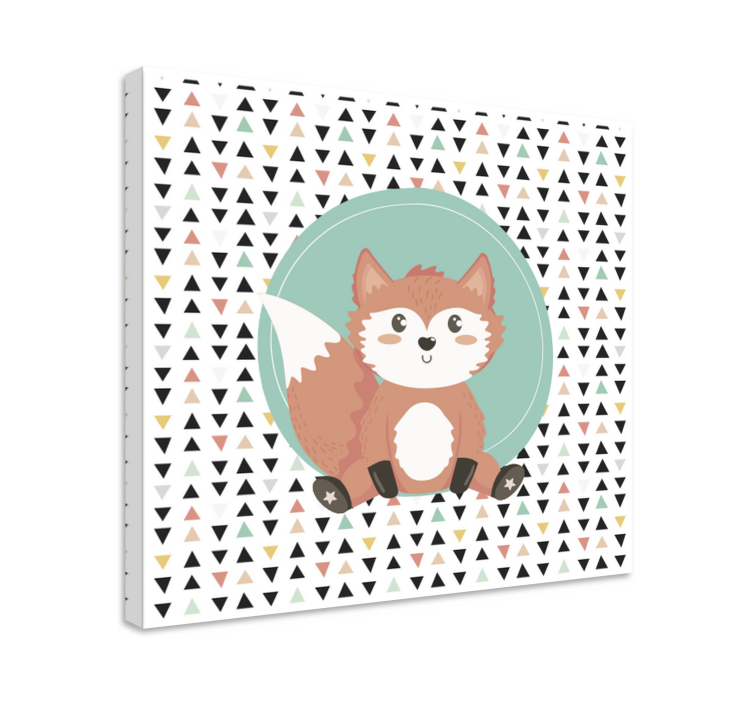 Animal canvas wall art cute fox illustration - TenStickers