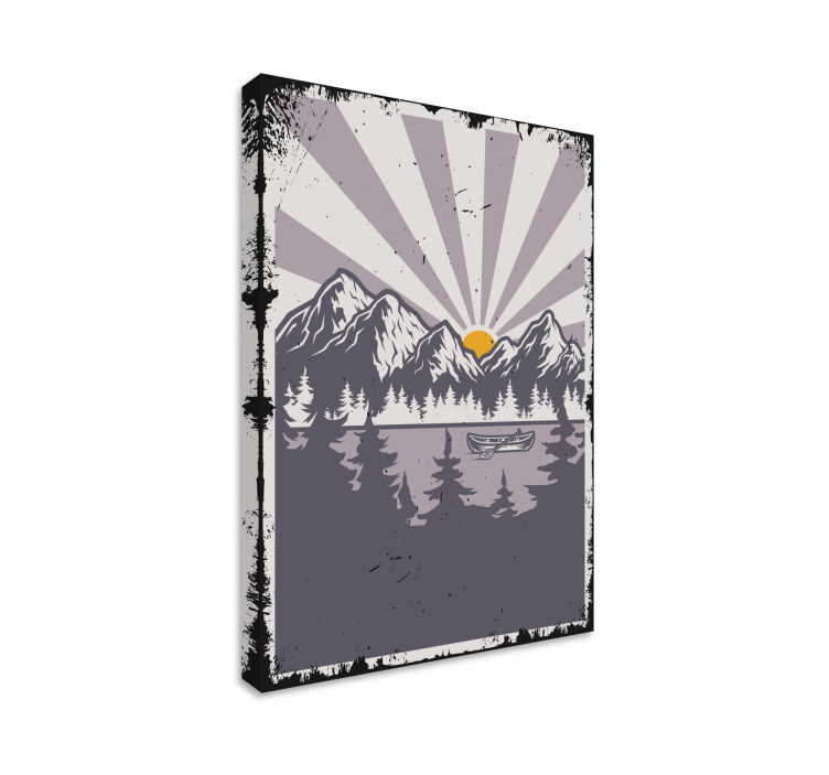 Retro landscape retro canvas art - TenStickers