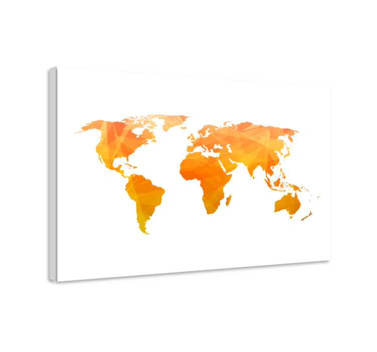 World map wall art abstract geometric design - TenStickers