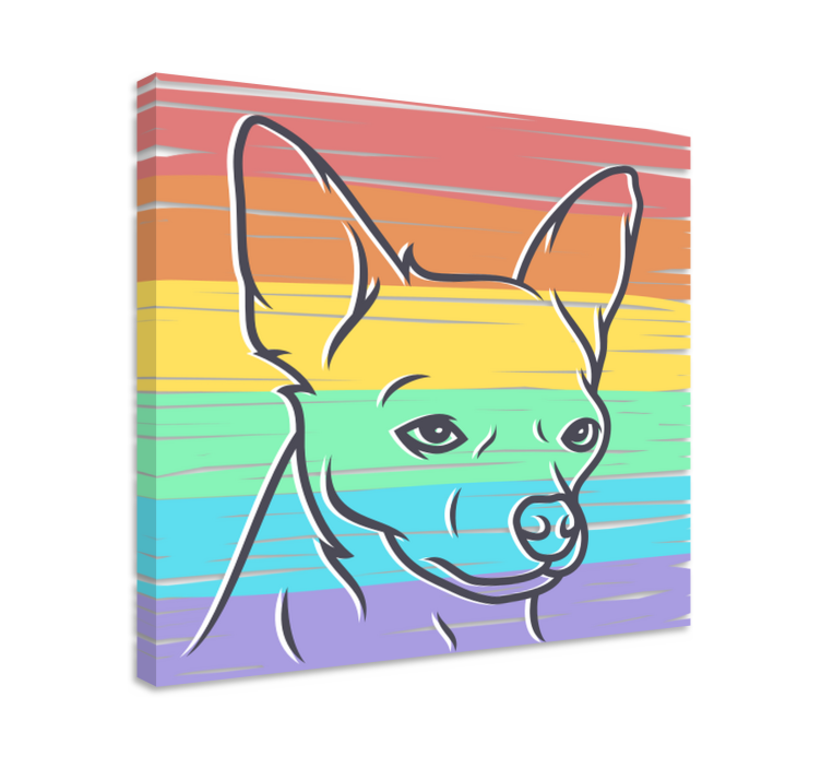 Cockapoo rainbow dog canvas prints - TenStickers