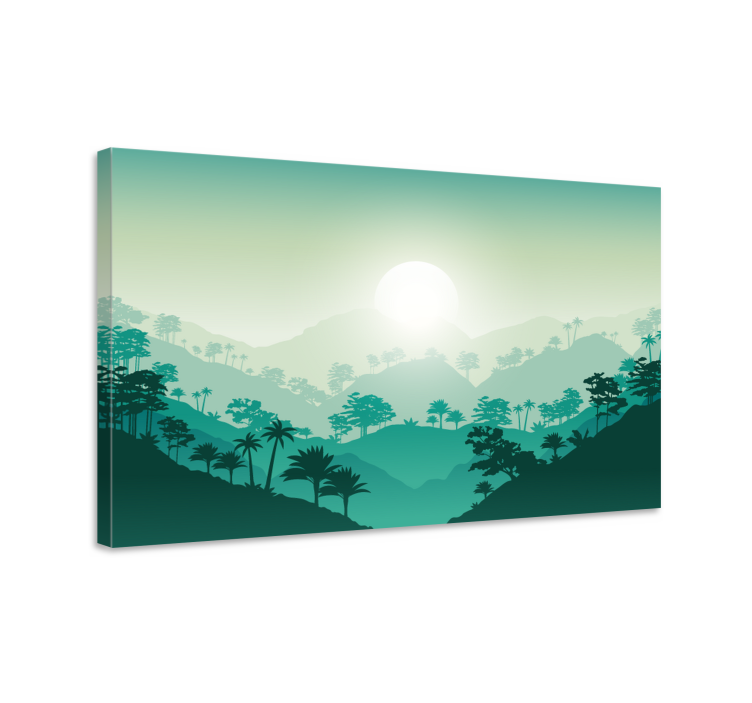 Landscape canvas misty mountain sunrise - TenStickers
