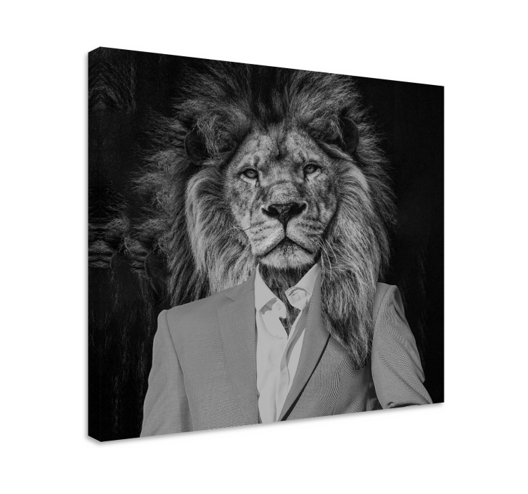 Dog wall art lion in suit - TenStickers