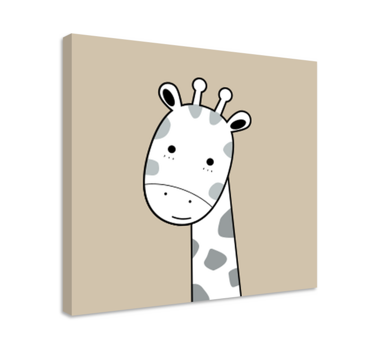 Nordic beige giraffe animal canvas prints - TenStickers