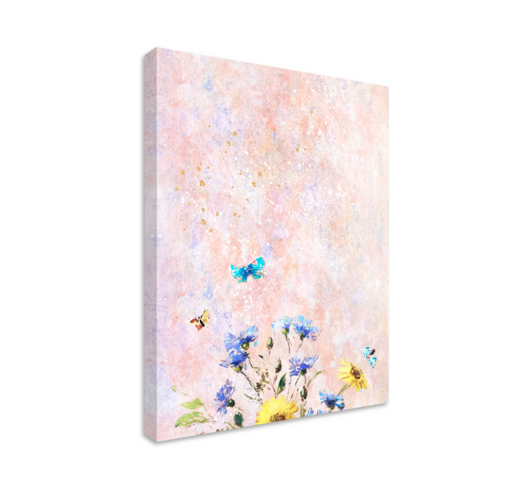Flowers canvas soft floral landscape - TenStickers