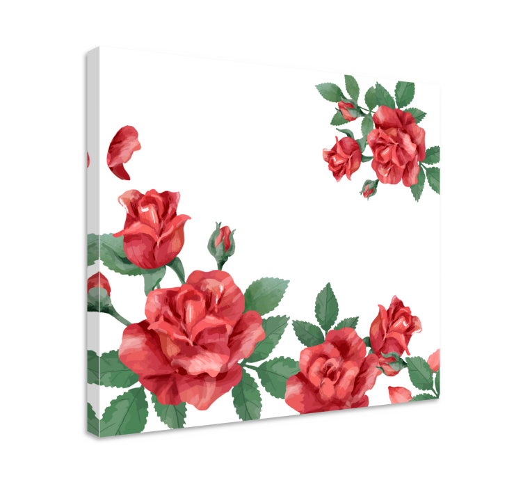 Flowers canvas roses in bloom - TenStickers