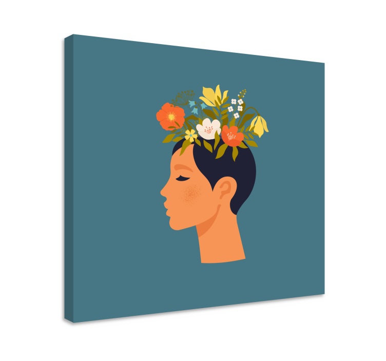 Flowers canvas floral silhouette art print - TenStickers