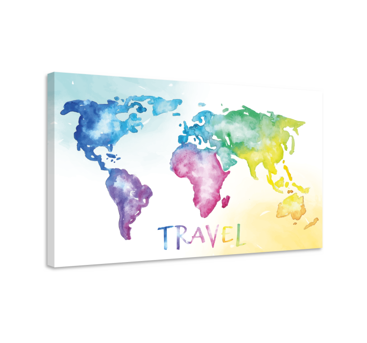 World map wall art travel map - TenStickers