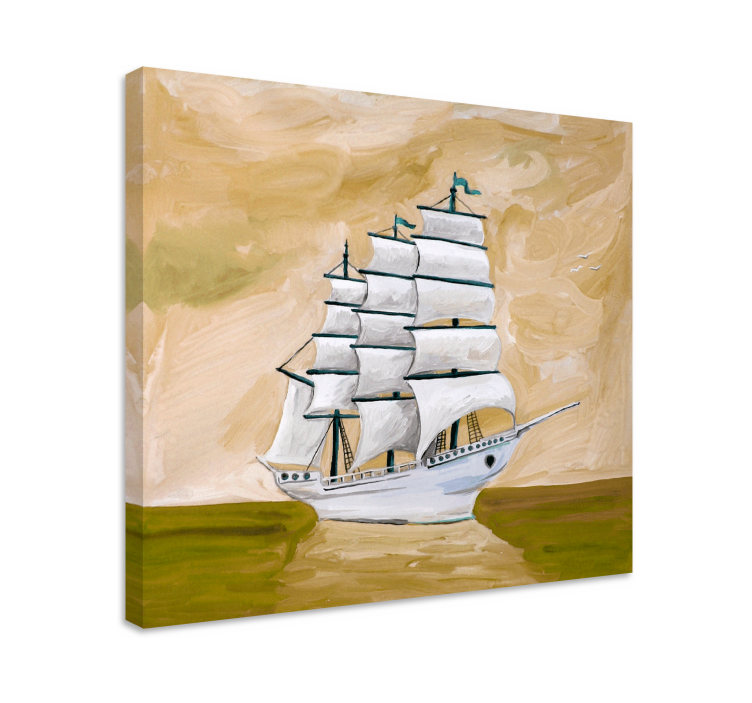Painted ship Nautical canvas print - TenStickers