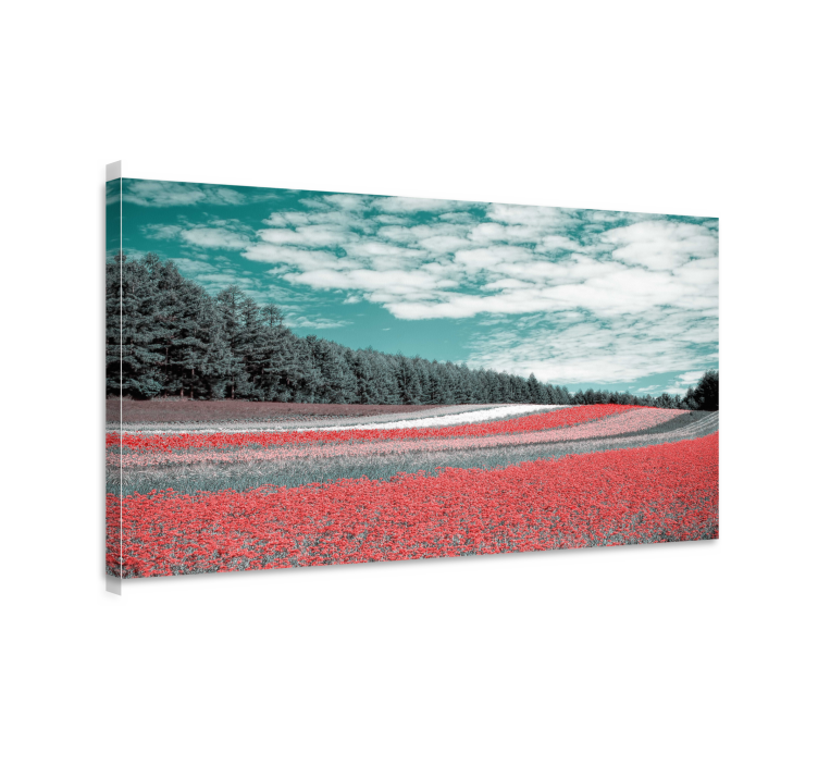 Vibrant flower field landscape canvas - TenStickers