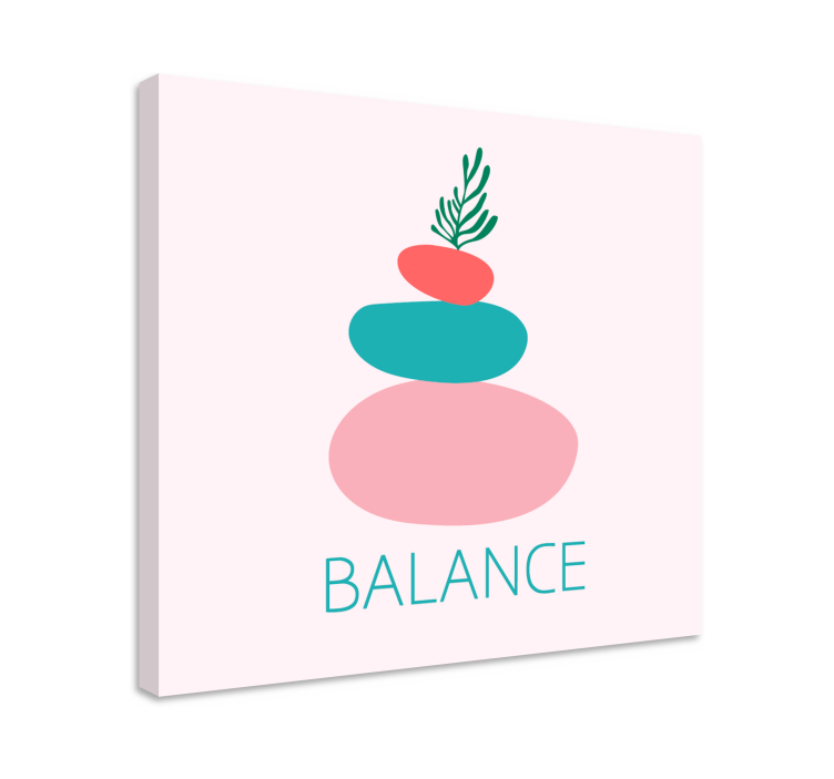 Ornamental canvas print balanced stone stack - TenStickers
