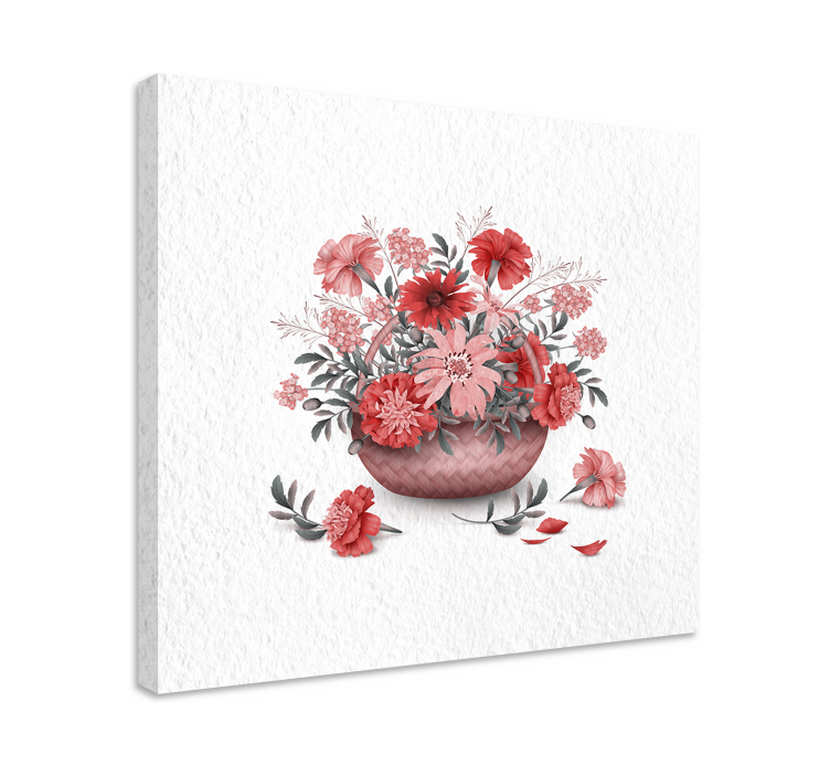 Flowers canvas floral basket design - TenStickers