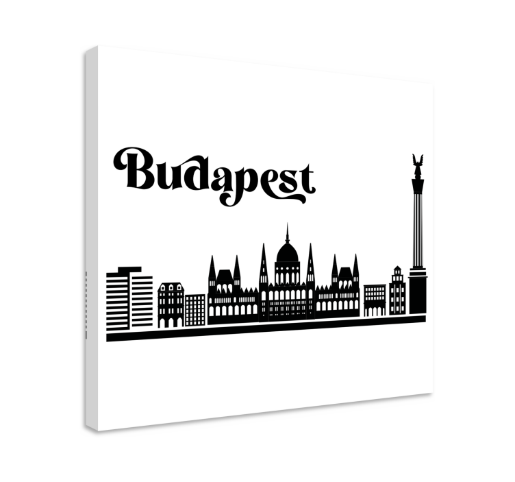Budapest monocolor skyline city canvas prints - TenStickers