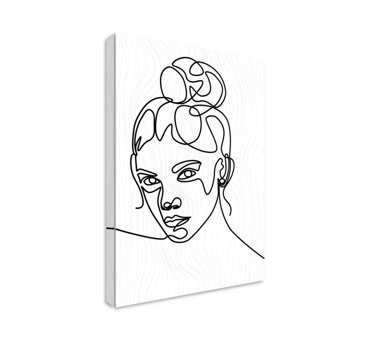 Woman face line art bedroom wall prints - TenStickers