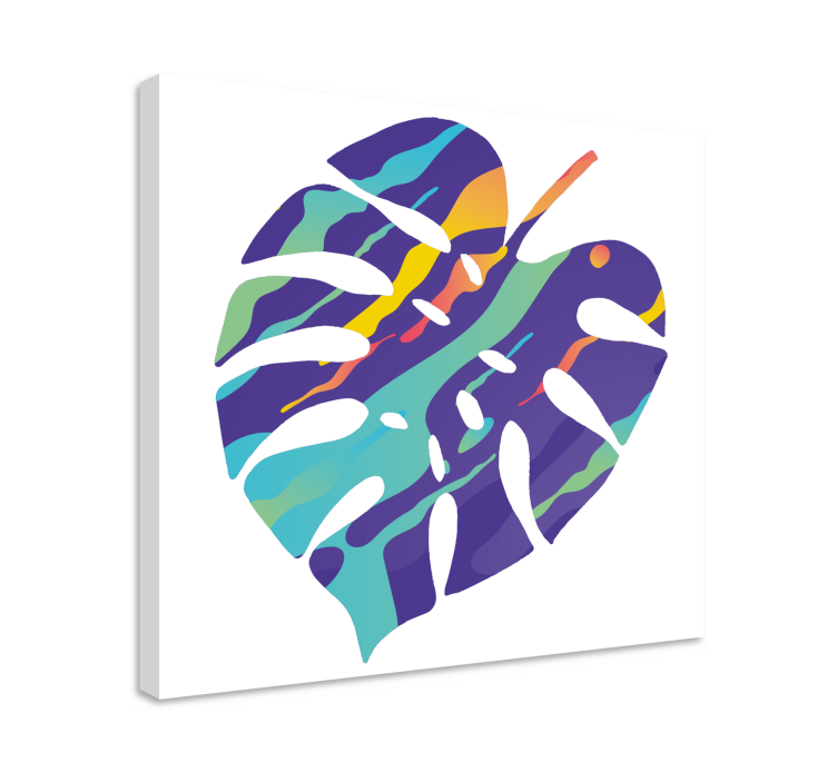 Flowers canvas tropical leaf artwork - TenStickers