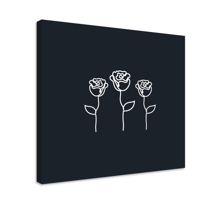 Minimalist rose illustration line flower canvas - TenStickers
