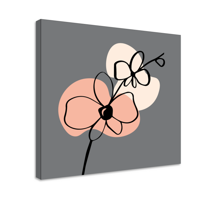 Orchids abstract line  flower canvas - TenStickers