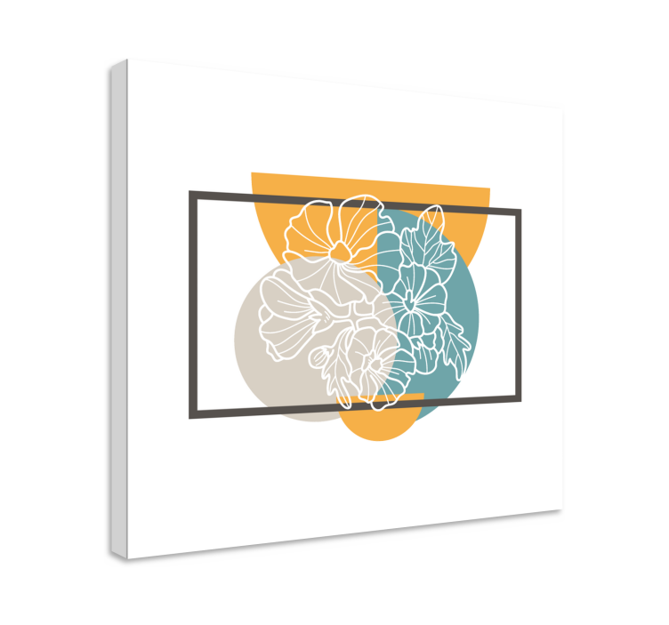 Flowers canvas botanical line drawing - TenStickers