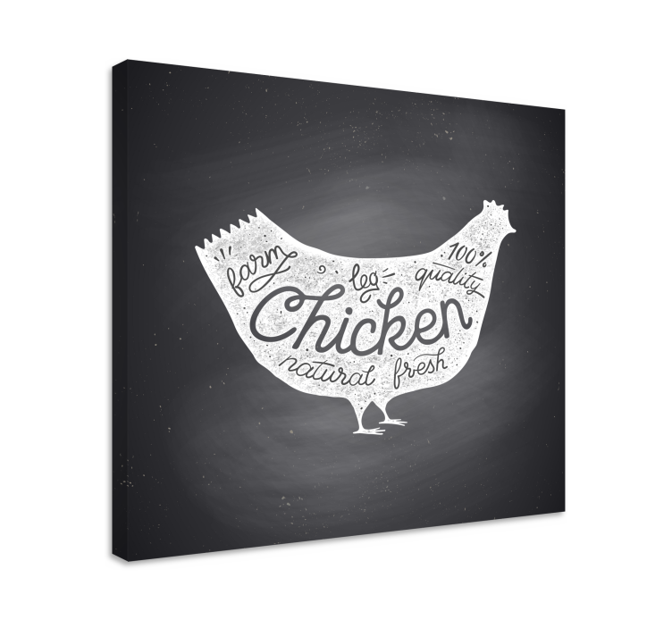 Tree canvas wall art fresh farm chicken - TenStickers