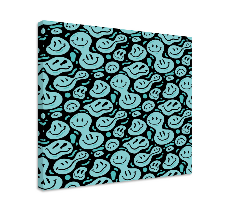 Black and blue distorted smile home canvas - TenStickers
