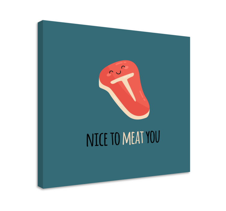 Fruit canvas wall art happy steak smile - TenStickers