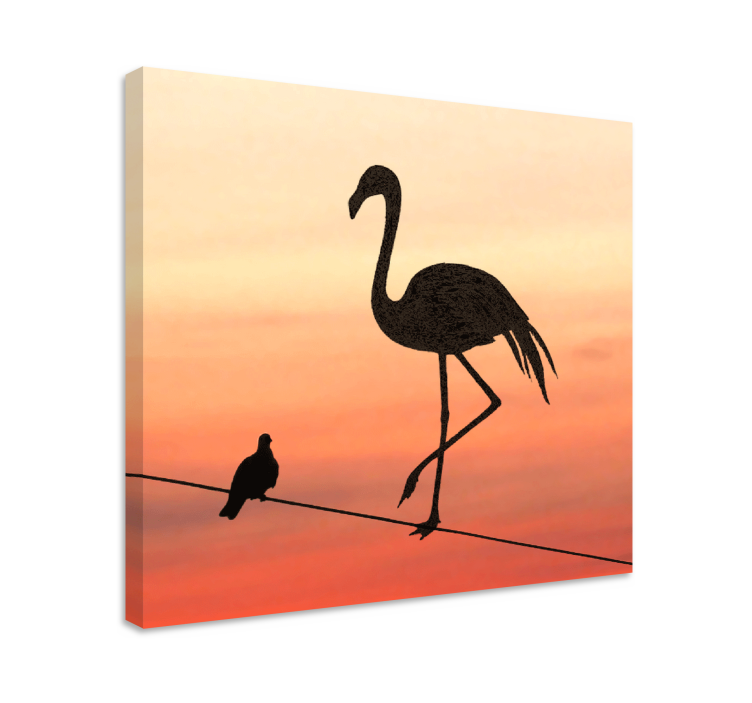 Flamingo and birds design Entrance canvas art - TenStickers