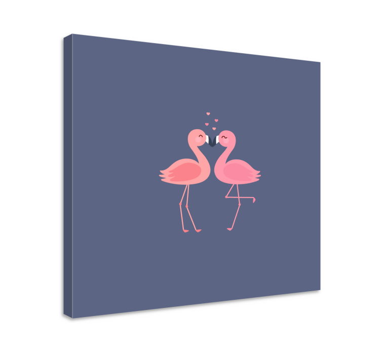 Flamingos forming a heart Entrance canvas art - TenStickers