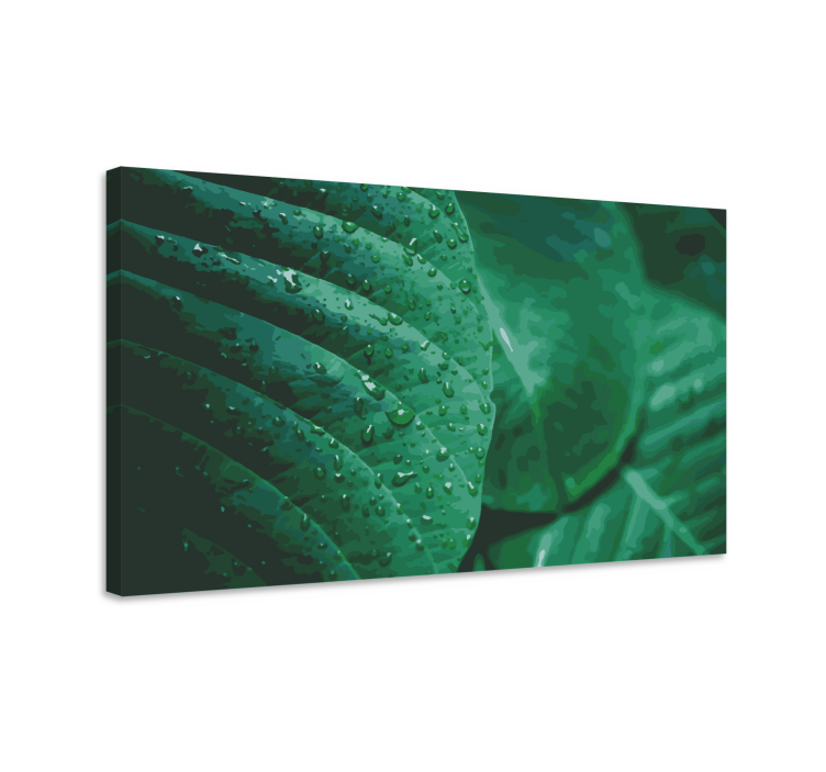 Flowers canvas in lush green leaves - TenStickers