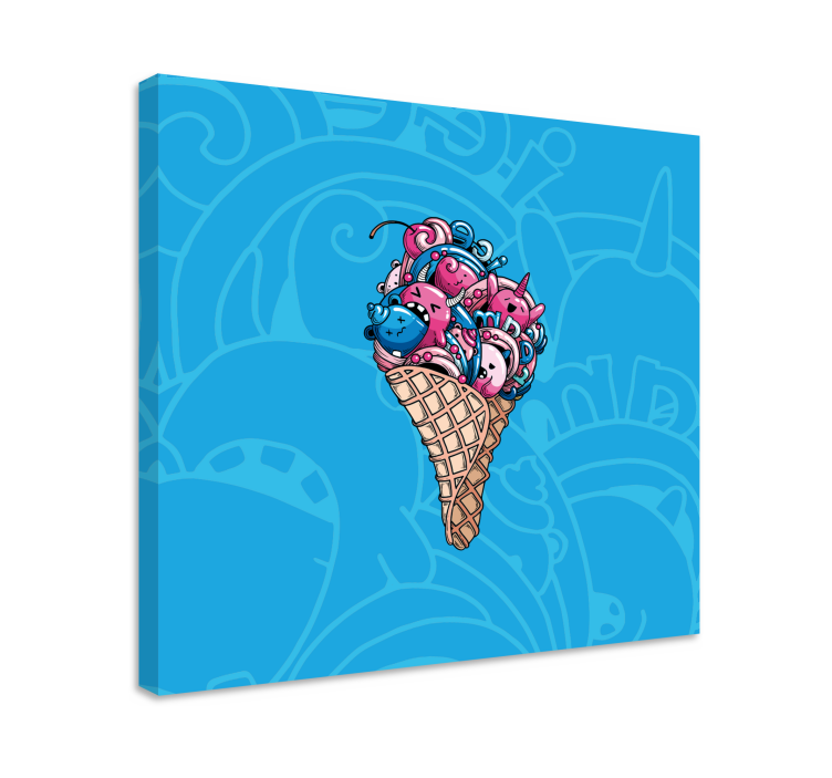 Music canvas art cute ice cream design - TenStickers