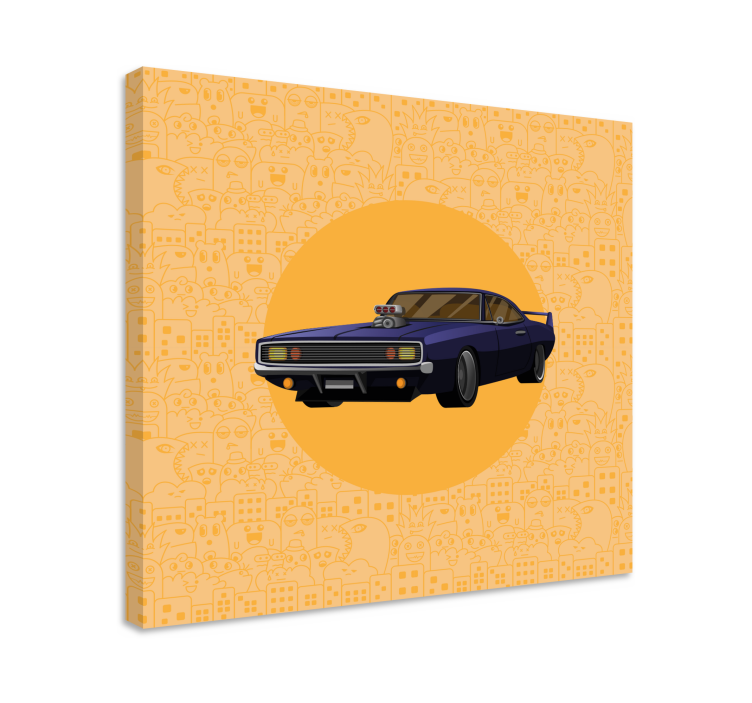Gamer wall print classic muscle car artwork - TenStickers
