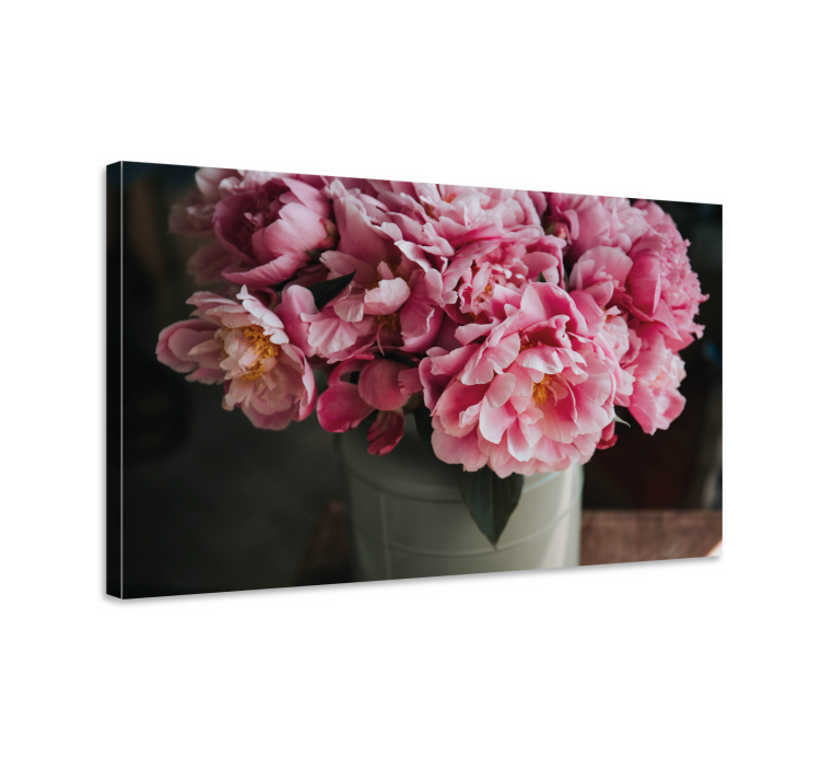 Flowers canvas pink peony bouquet - TenStickers
