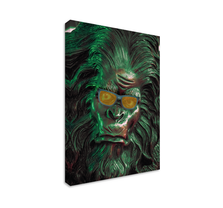 Stylish Gorilla Face feather canvas wall art - TenStickers