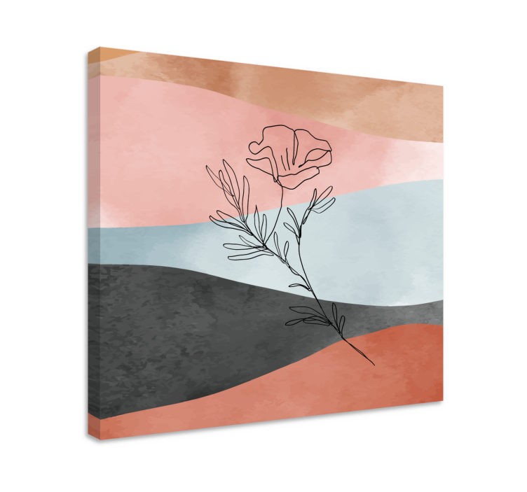 Watercolor abstract painting flower canvas - TenStickers