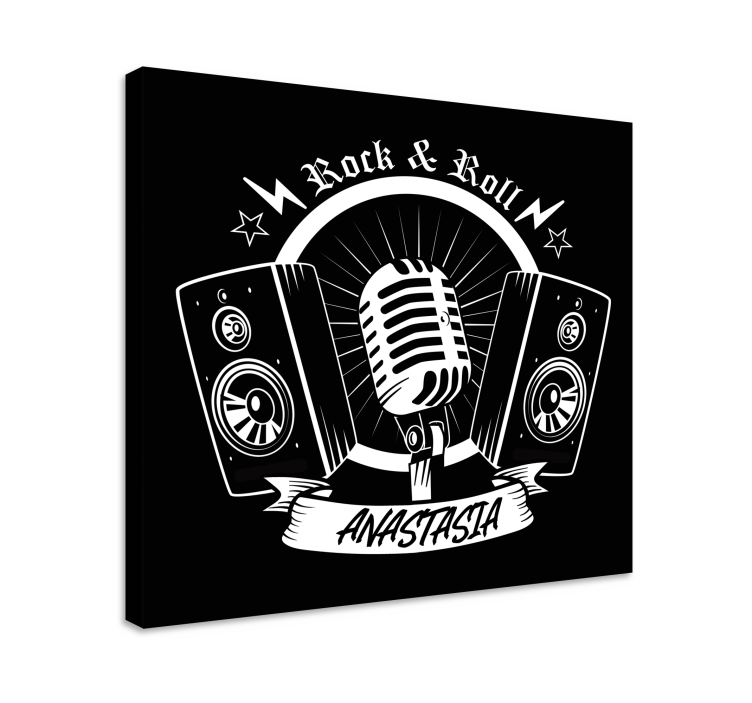 Music canvas art retro microphone artwork - TenStickers