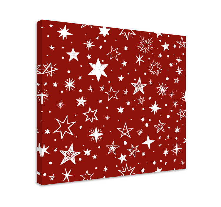 Red watercolour star canvas art prints - TenStickers