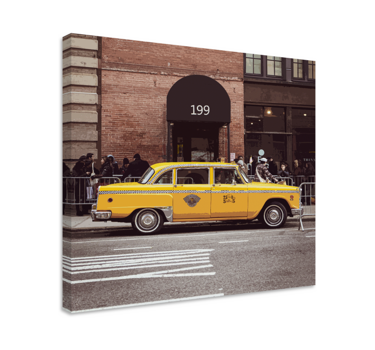 Cityscape wall art yellow taxi cab - TenStickers