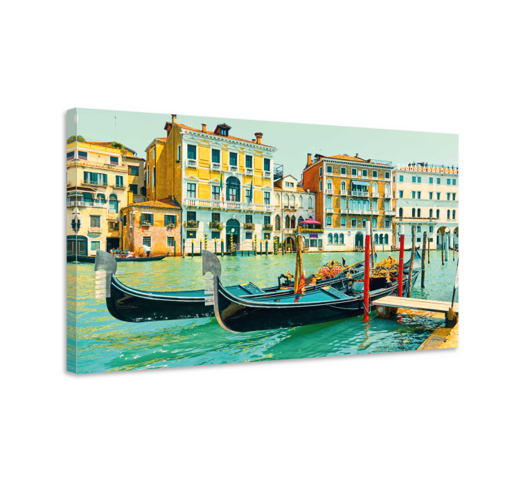 Cityscape wall art venetian gondolas decor - TenStickers