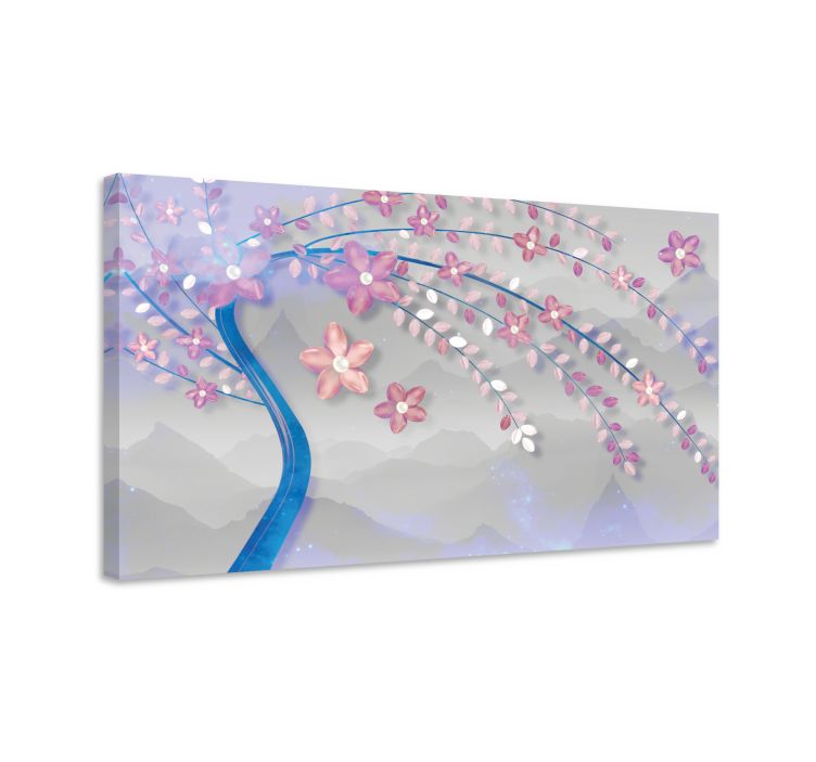 Sakura blossom bough flowers canvas - TenStickers