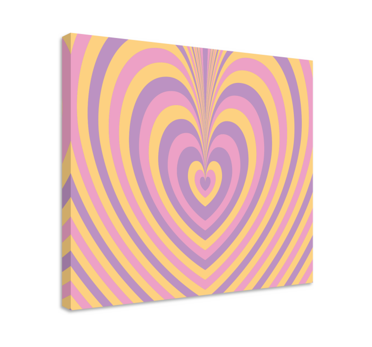 Psychedelic groovy heart canvas art prints - TenStickers