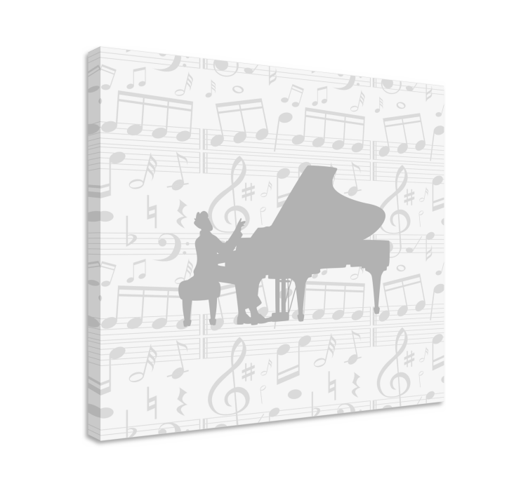 Music canvas art piano melodies silhouette - TenStickers