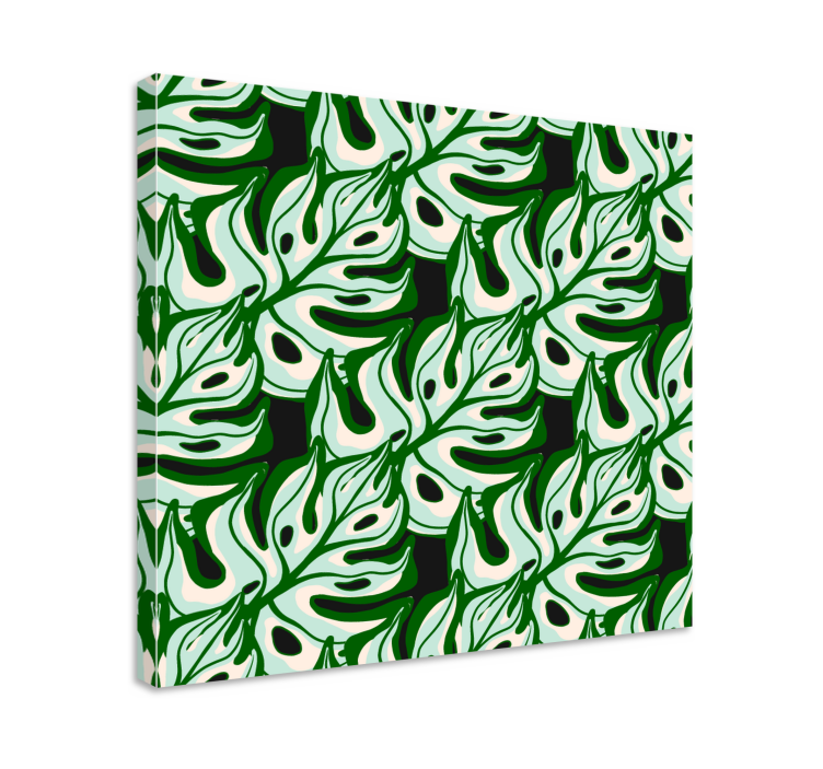 Flowers canvas monstera leaf design - TenStickers