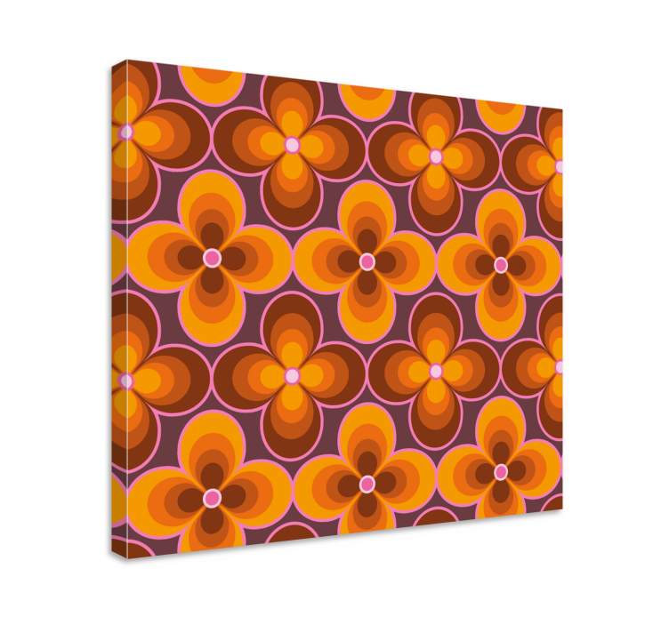 Flower retro groovy pattern retro canvas - TenStickers