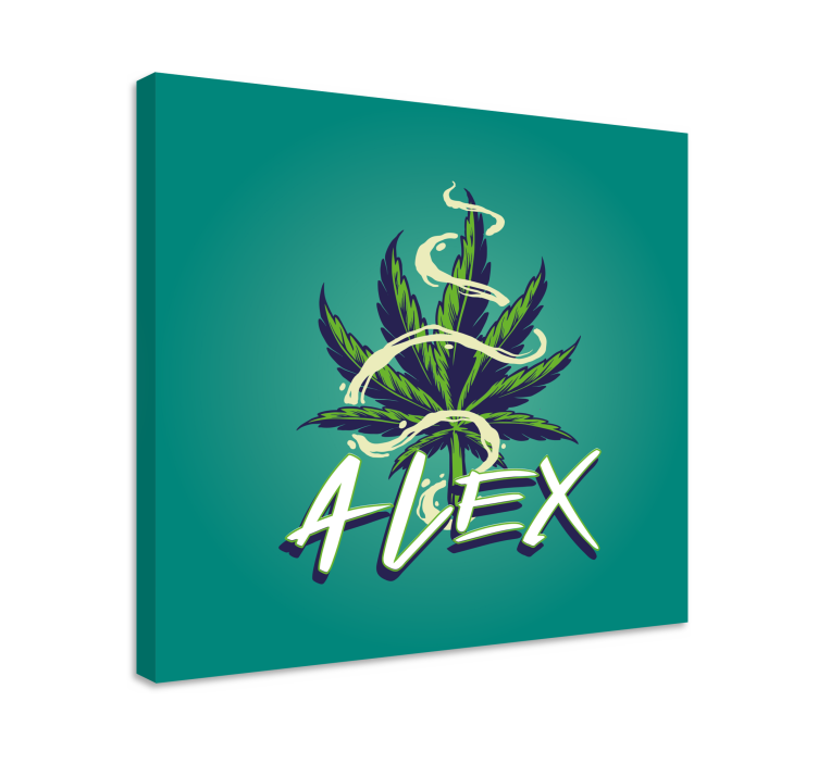 Retro canvas with marijuana leaf design - TenStickers