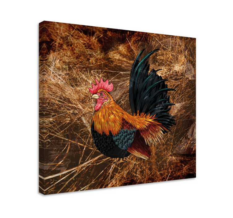 Dog wall art colorful rooster prints - TenStickers