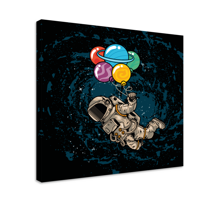 Gamer wall print astronaut with balloons - TenStickers